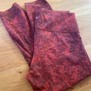 Lululemon Red/Black 26in Size 14 Worn Once W Drawstring